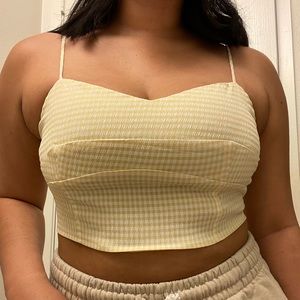 pacsun yellow gingham tank top!!